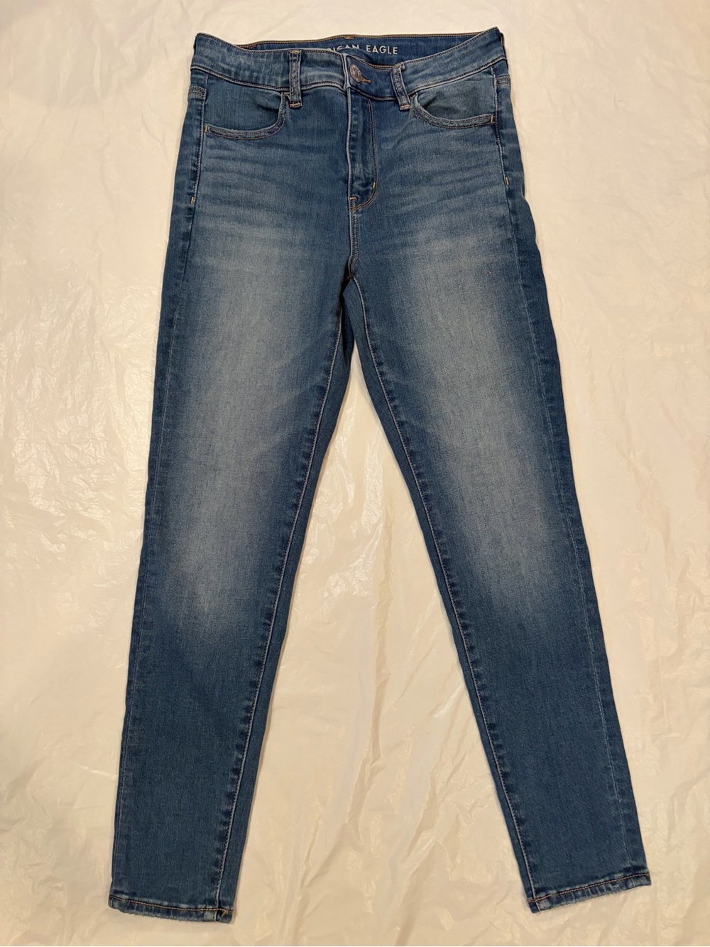 American Eagle Jeans Women's 8 Short Med Wash Stretch High Rise Jegging